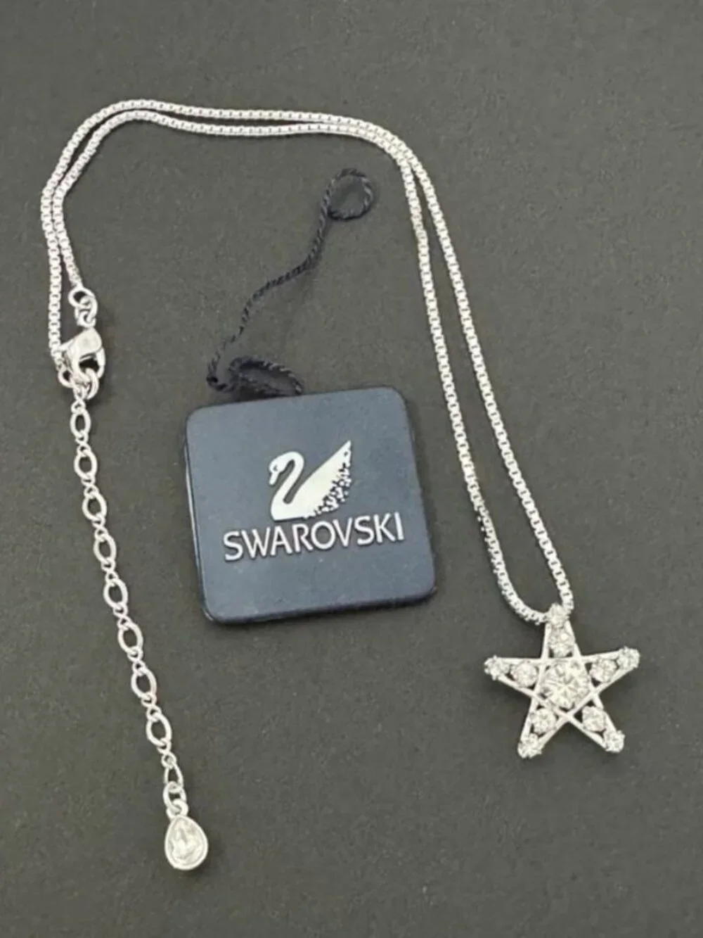 Swarovski Star Pendant Necklace Crystal Silver Tone Chain 2005 Jewelry 877534